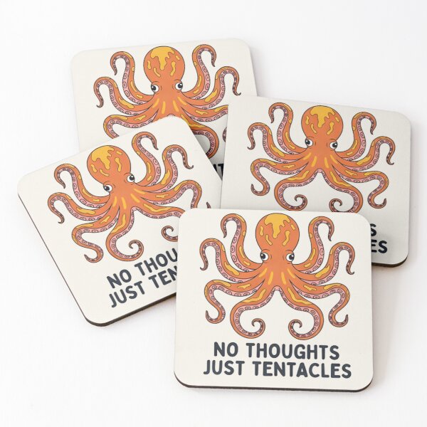 Item preview, No Thoughts Just Tentacles T-Shirt & Sticker – Funny Octopus Meme Graphic Tee designed and sold by ZyxDes.