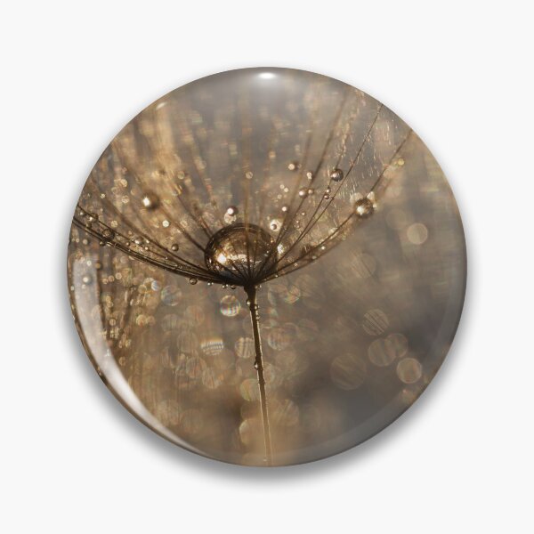 Item preview, Golden Dandelion Dew Drop Macro Art designed and sold by Elżbieta  Kaps.
