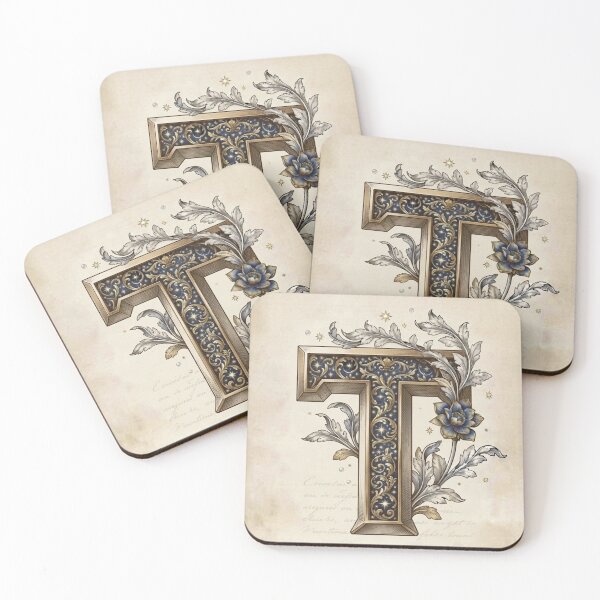 Item preview, Letter T - Vintage Celestial Botanical Alphabet Poster designed and sold by TheMinimalFrame.