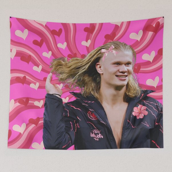 Item preview, Cute Haaland with Pink Bows and Long Hair designed and sold by SuchWowDesign.