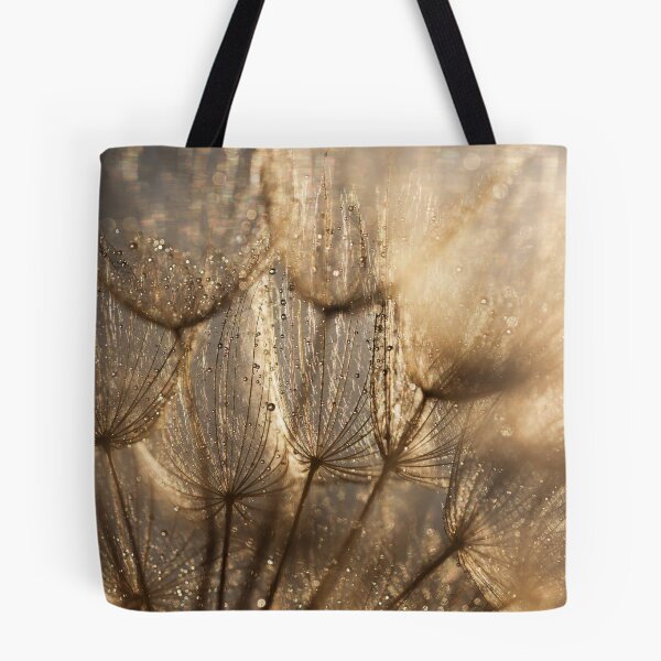 Item preview, Golden Dandelion Seeds Macro Pattern Art designed and sold by Elżbieta  Kaps.