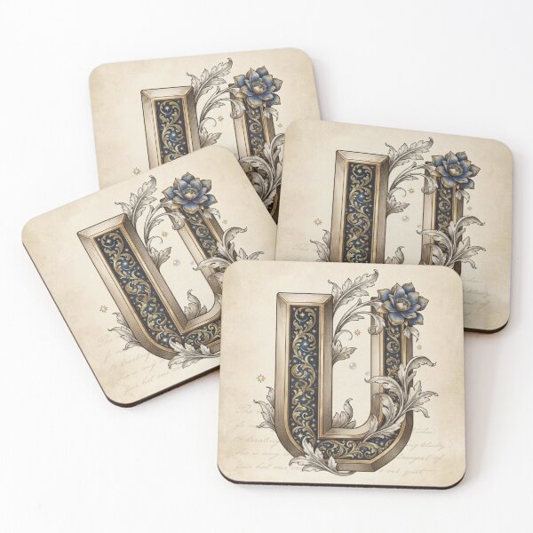 Item preview, Letter U - Vintage Celestial Botanical Alphabet Poster designed and sold by TheMinimalFrame.