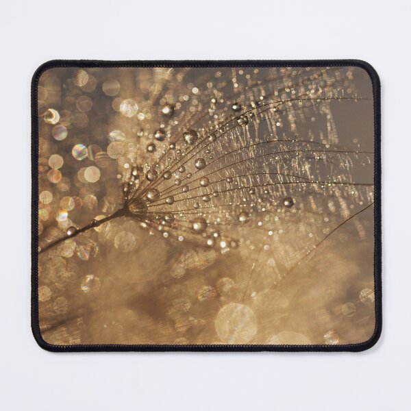 Item preview, Golden Dandelion Seed Dew Drops Macro Art designed and sold by Elżbieta Kaps.