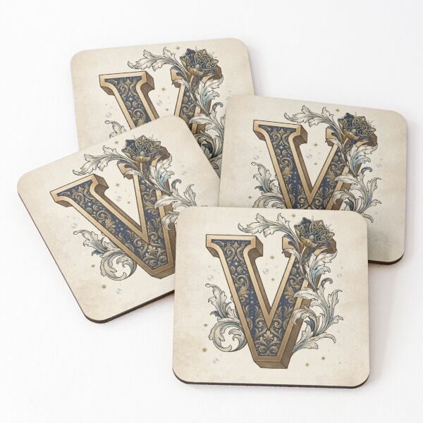 Item preview, Letter V - Vintage Celestial Botanical Alphabet Poster designed and sold by TheMinimalFrame.