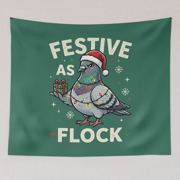 Item preview, Festive as Flock Christmas Pigeon designed and sold by azule1.