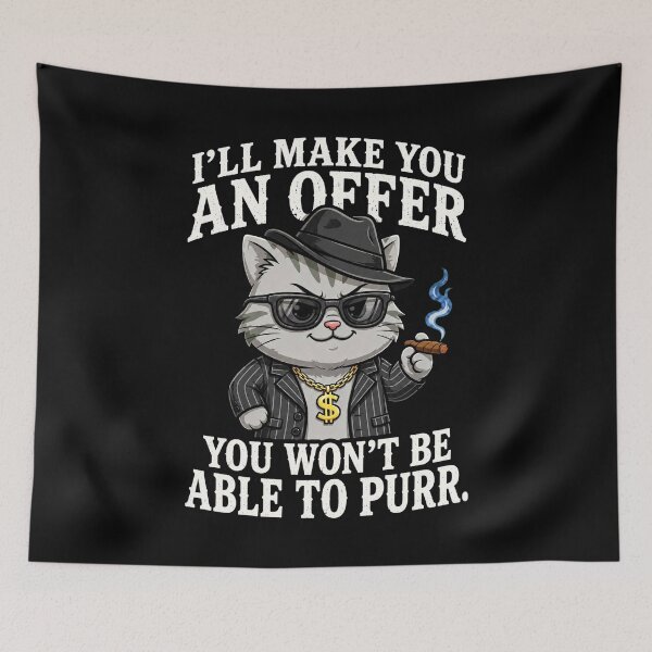 Item preview, Funny Mafia Cat Shirt – I'll Make You an Offer You Won't Be Able to Purr – Gangster Cat Gift for Cat Lovers designed and sold by Kittcatking.