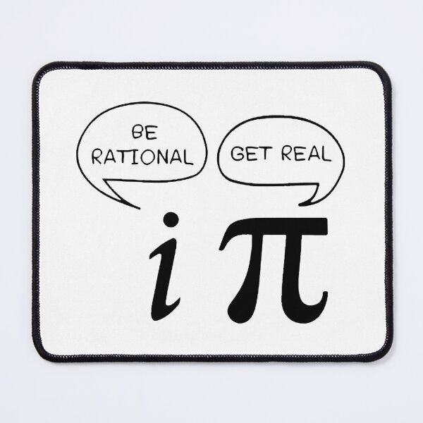 Item preview, Pi vs Imaginary Number | Funny Math Joke | Rational vs Real Typography Design designed and sold by DuskyMonk.