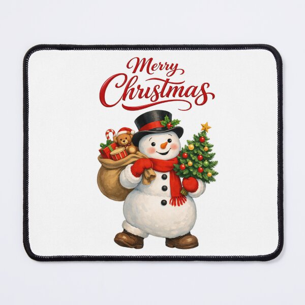 Item preview, Vintage Merry Christmas Snowman Holiday Magic designed and sold by DeliaDesignsCo.