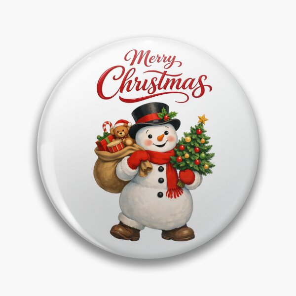 Item preview, Vintage Merry Christmas Snowman Holiday Magic designed and sold by DeliaDesignsCo.