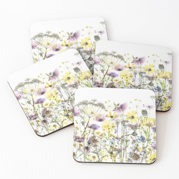 Item preview, Pressed Flower Meadow Botanical Art Glowing Floral Nature Design designed and sold by Elżbieta  Kaps.