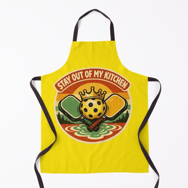 Item preview, Stay Out of My Kitchen – Retro Pickleball Sunset Crown Badge designed and sold by Timeless Junction.