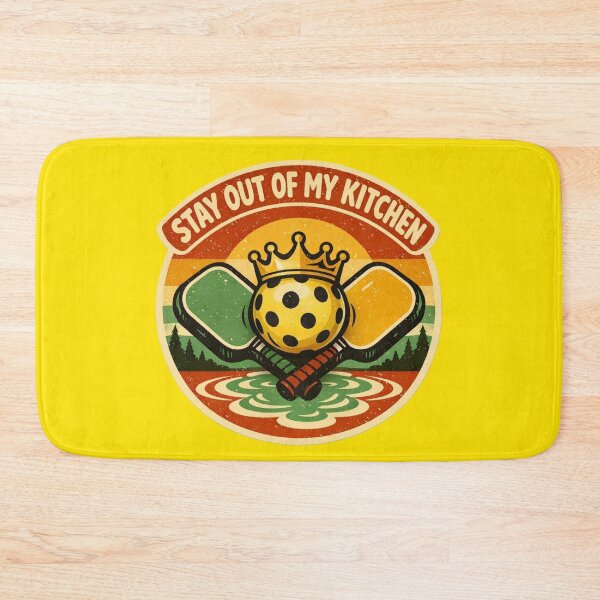 Item preview, Stay Out of My Kitchen – Retro Pickleball Sunset Crown Badge designed and sold by Timeless Junction.