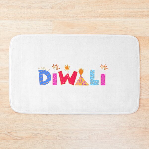 Item preview, Happy Diwali Festive Typography Fireworks Hand Drawn Celebration Art designed and sold by somimalikkk.