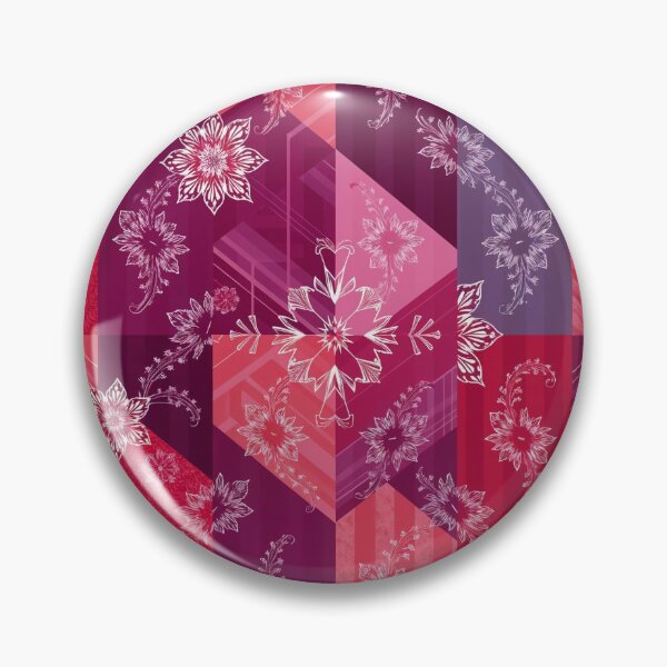 Item preview, Pink and red block floral design designed and sold by Chi261.