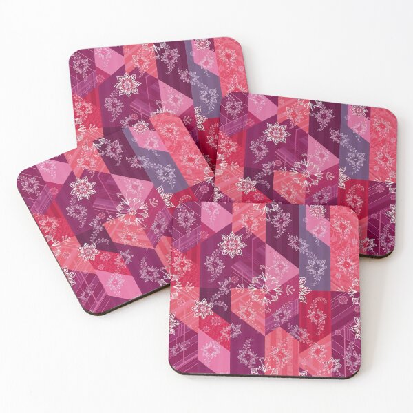 Item preview, Pink and red block floral design designed and sold by Chi261.
