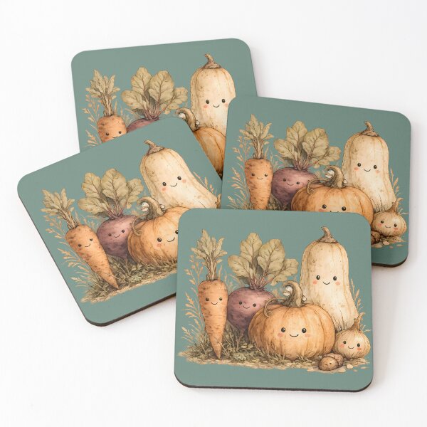 Item preview, Cute Autumn Harvest Veggies | Kawaii Pumpkin, Beet, Carrot & Butternut Squash Design designed and sold by KAM-KAM-STORE.