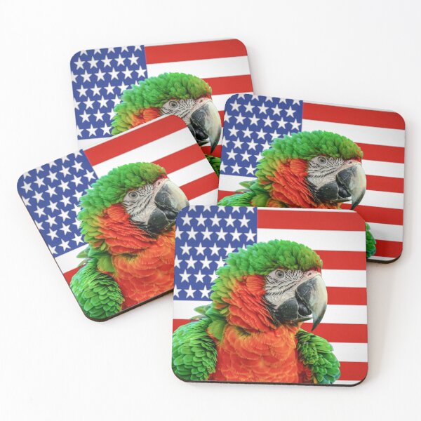 Item preview, USA Paradise Parrot — Macaw with American Flag designed and sold by Jomsunshine.