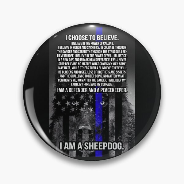 Item preview, I Am A Sheepdog Thin Blue Line Police Defender Peacekeeper Poster designed and sold by CanvasFuse.