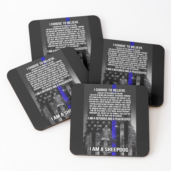 Item preview, I Am A Sheepdog Thin Blue Line Police Defender Peacekeeper Poster designed and sold by CanvasFuse.