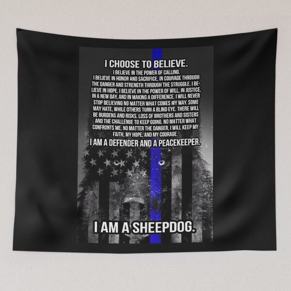 Item preview, I Am A Sheepdog Thin Blue Line Police Defender Peacekeeper Poster designed and sold by CanvasFuse.