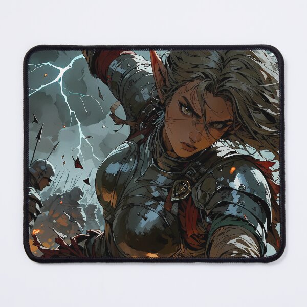 Item preview, Elven Knight Charging Into Battle Dark Fantasy Artwork designed and sold by BorgSpareParts.