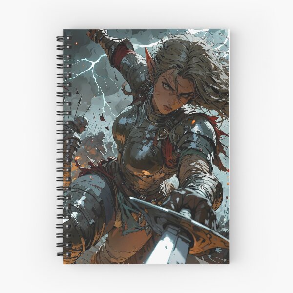 Item preview, Elven Knight Charging Into Battle Dark Fantasy Artwork designed and sold by BorgSpareParts.
