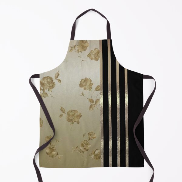 Item preview, Vintage gold rose floral black split rose gold stripes designed and sold by Verantia.