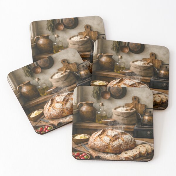Item preview, Freshly baked steaming bread in a rustic country kitchen designed and sold by Fotografin1981.