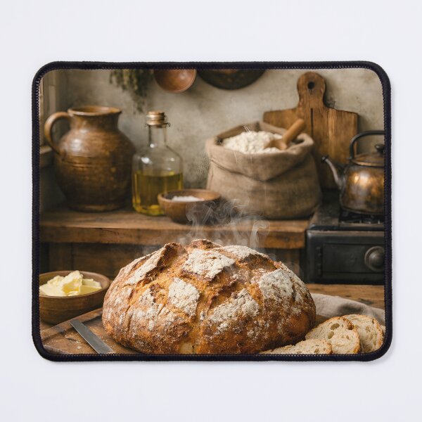Item preview, Freshly baked steaming bread in a rustic country kitchen designed and sold by Fotografin1981.