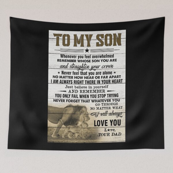 Item preview, To My Son Whenever You Feel Overwhelmed Lion Love Dad Poster designed and sold by MagicatcoArt.