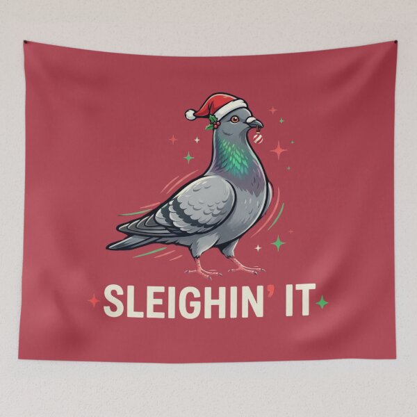 Item preview, Sleighin’ It Christmas Pigeon designed and sold by azule1.