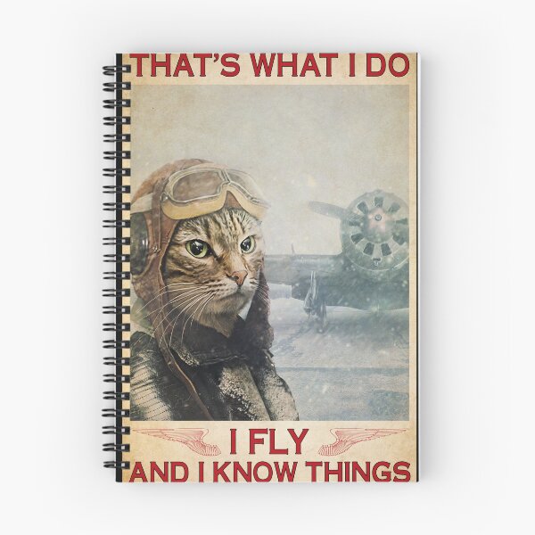 Item preview, That's What I Do I Fly And I Know Things Funny Vintage Pilot Cat Poster designed and sold by MagicatcoArt.