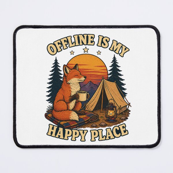 Item preview, Offline Is My Happy Place Fox designed and sold by Wonder-Ink-Lab.