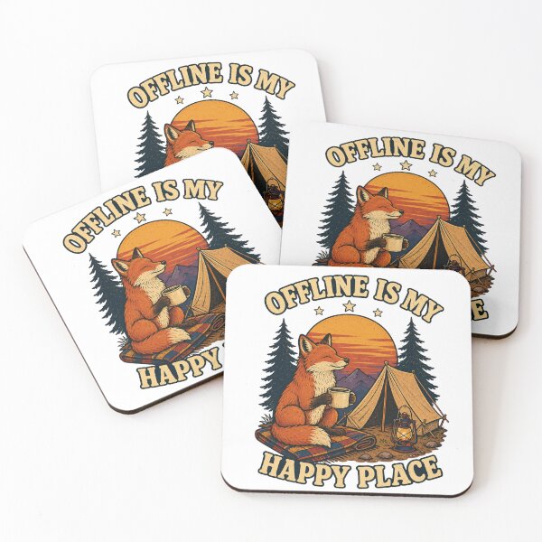 Item preview, Offline Is My Happy Place Fox designed and sold by Wonder-Ink-Lab.