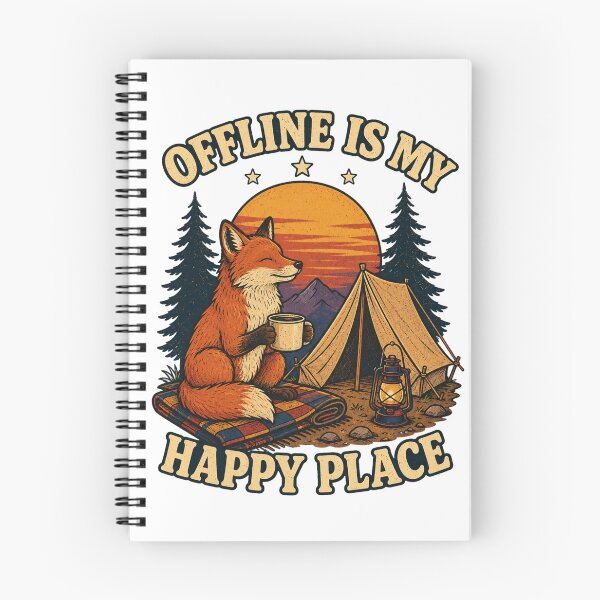 Item preview, Offline Is My Happy Place Fox designed and sold by Wonder-Ink-Lab.