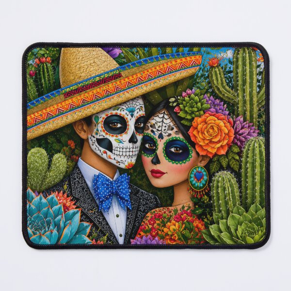 Item preview, Day of the Dead Couple Mexican Folk Art designed and sold by MythicMood.