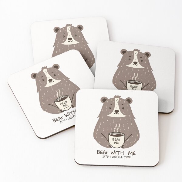 Item preview, Minimalist Caffeine Lover Cozy Modern Animal -Coffee Bear- designed and sold by Noorkin.