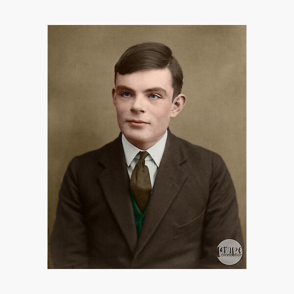 Alan Turing, 1927 - Colorized Photographic Print