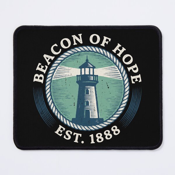 Item preview, Beacon of Hope Vintage Lighthouse Coastal Maritime Emblem Est 1888 designed and sold by TeNovaStudio ⭐⭐⭐⭐⭐.