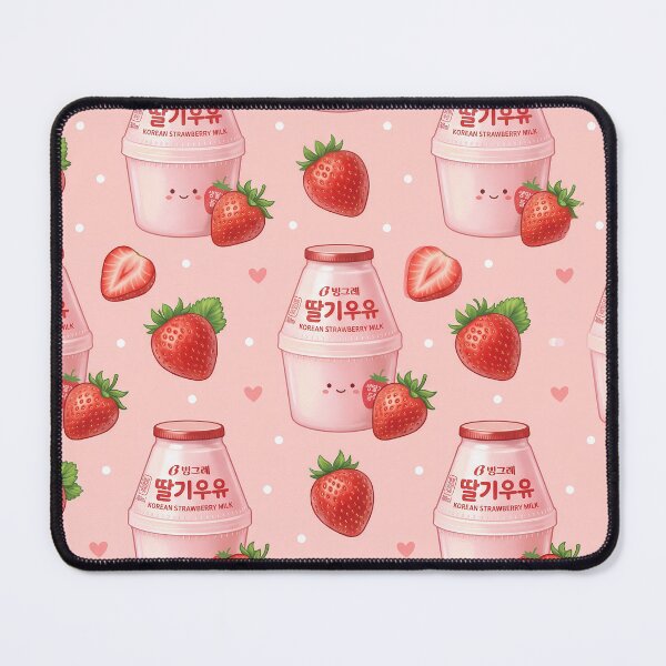 Item preview, Cute Korean Strawberry Milk Pattern | K-Food & Kawaii Pink Pattern designed and sold by BeataPrint.