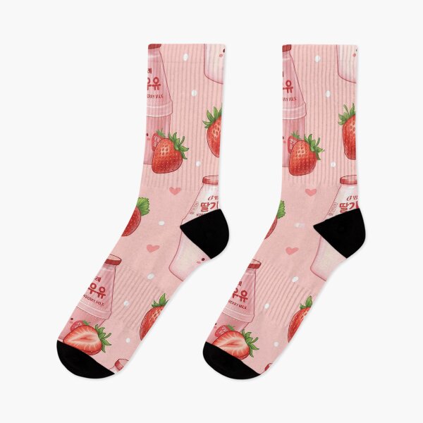 Item preview, Cute Korean Strawberry Milk Pattern | K-Food & Kawaii Pink Pattern designed and sold by BeataPrint.