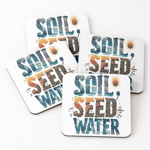 Item preview, Soil Seed Water Sun Picture Text Design designed and sold by RichardRags.