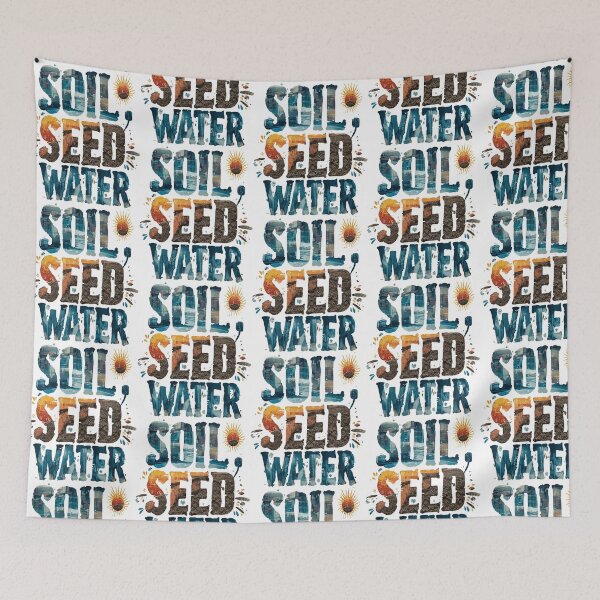 Item preview, Soil Seed Water Sun Picture Text Design designed and sold by RichardRags.