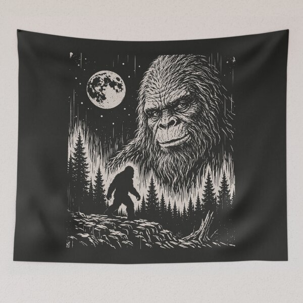 Item preview, Sasquatch Moon Vintage Bigfoot Hunter Cryptid Outdoor  designed and sold by Y-Vibes.