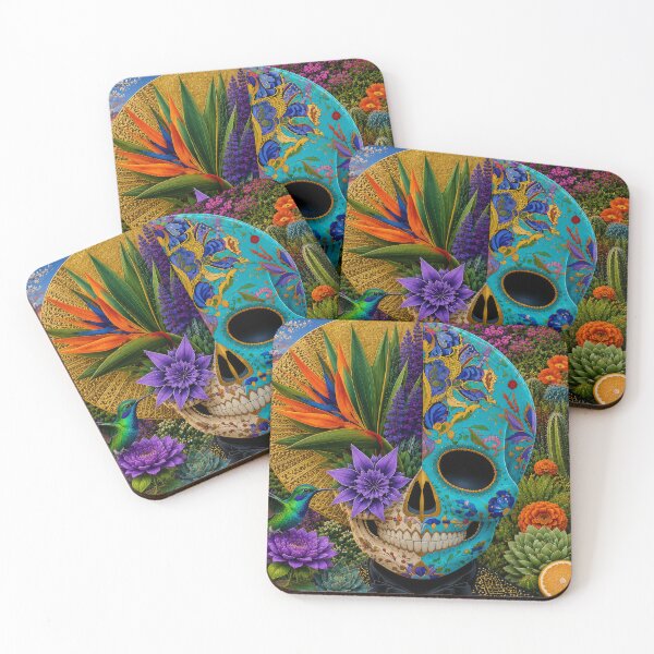 Item preview, Day of the Dead Sugar Skull Botanical Art designed and sold by MythicMood.