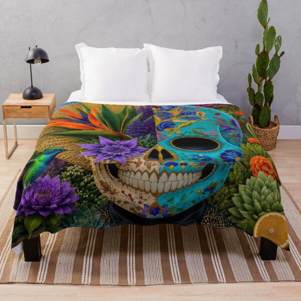 Item preview, Day of the Dead Sugar Skull Botanical Art designed and sold by MythicMood.