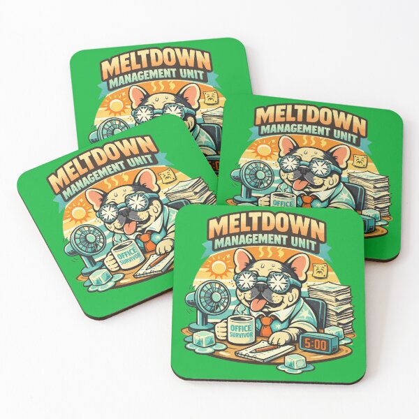 Item preview, Meltdown Management Unit – Retro Office French Bulldog Badge   designed and sold by Timeless Junction.