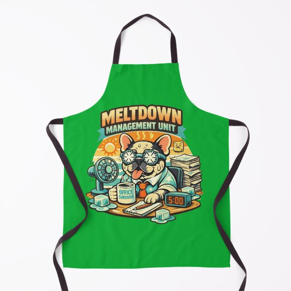 Item preview, Meltdown Management Unit – Retro Office French Bulldog Badge designed and sold by Timeless Junction.