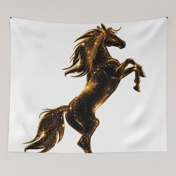 Item preview, Golden Glitter Rearing Horse Die-Cut Sticker | Luxury Sparkle Horse PNG designed and sold by Arts121.