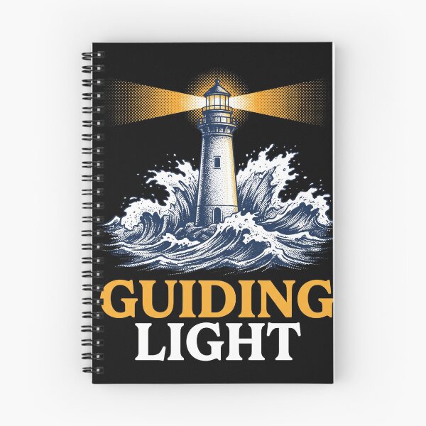Item preview, Guiding Light Vintage Lighthouse Stormy Ocean Waves Nautical Graphic designed and sold by TeNovaStudio.